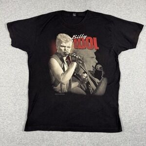 Tultex Billy Idol 2016 Graphic T-Shirt Mens L Black Punk Rock Music Tee